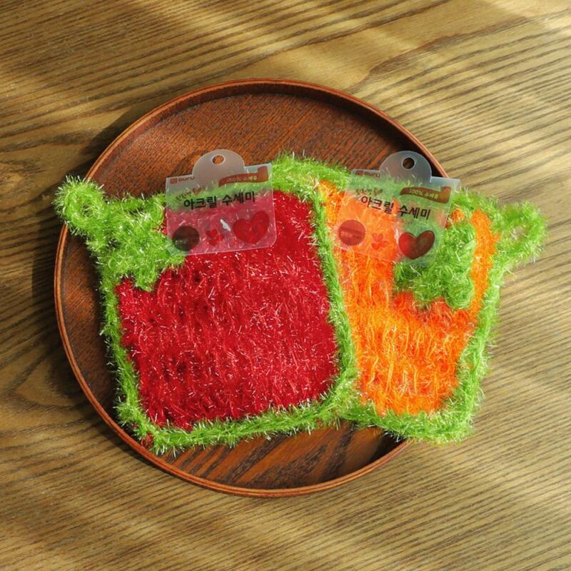 4-piece handmade hand-knitted square washcloth