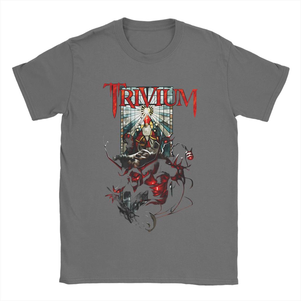 Vtg Trivium Band Men T Shirts  Fashion Tees Short Sleeve Round Collar TShirt 100 Cotton Printing Clothing