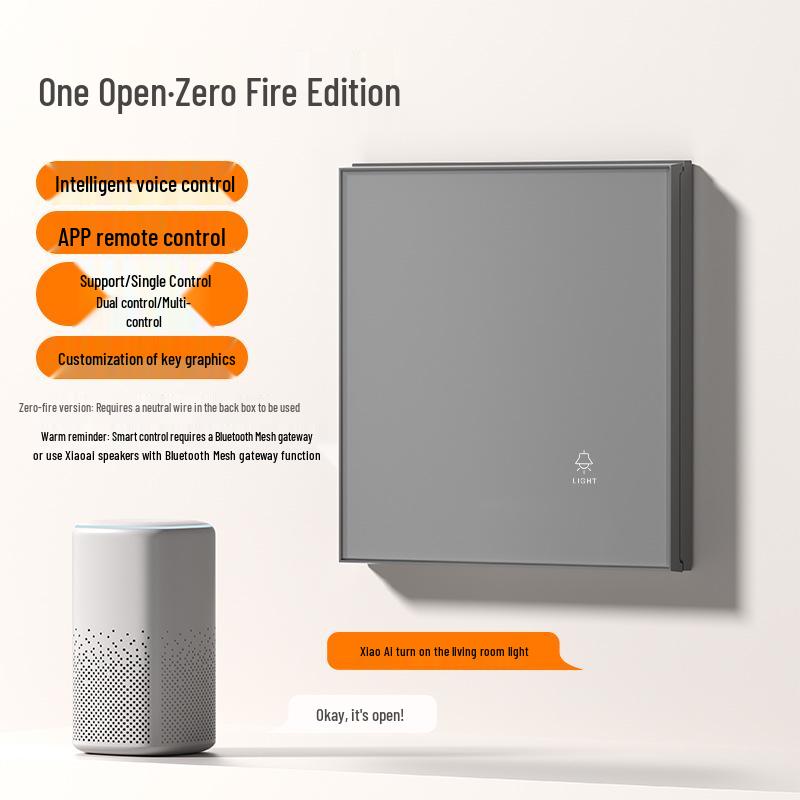 Smart Switch Panel: Connects to Mijia App for voice-controlled, single live wire, mobile remote access to your entire smart home.