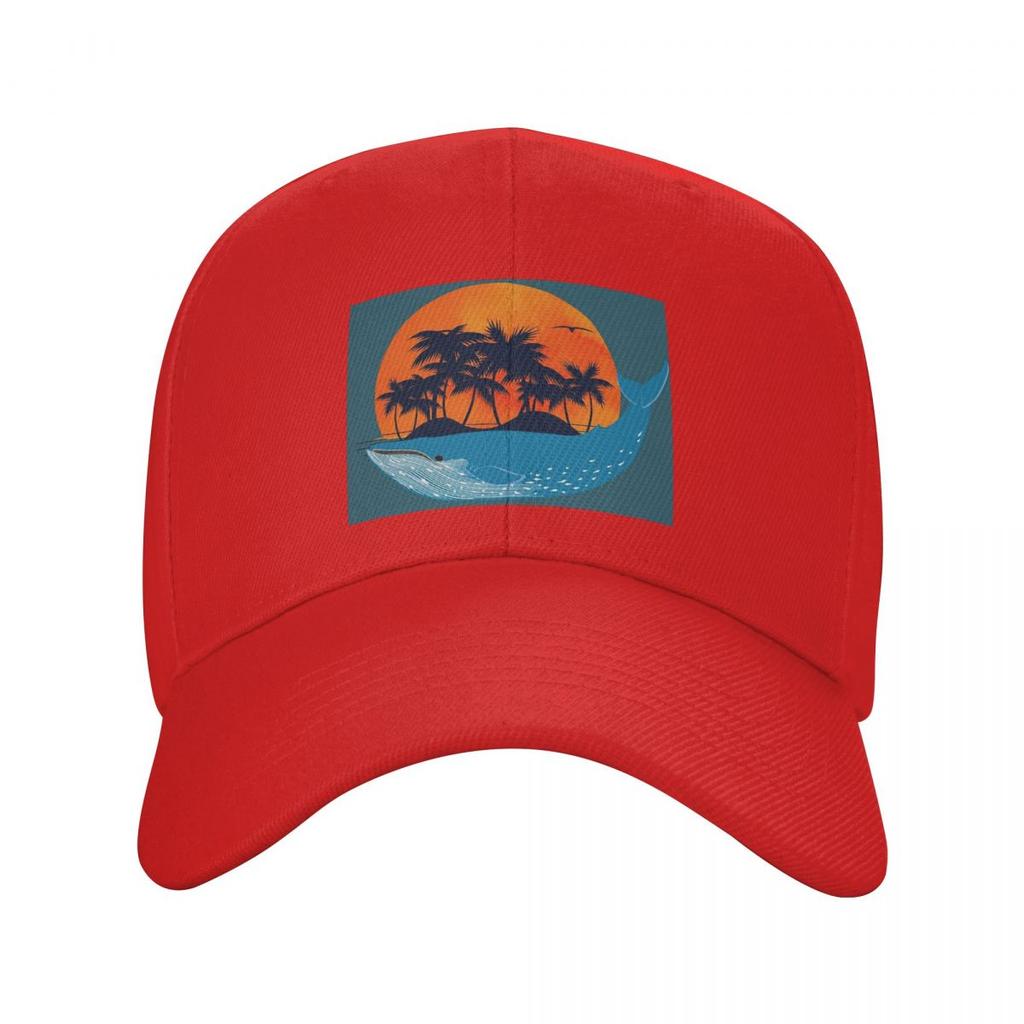 Cartoon Whale Ocean Animal Sunset Print Baseball Caps Snapback Men Women Hats Outdoor Cap Hip Hop Baseball Hat Casquette