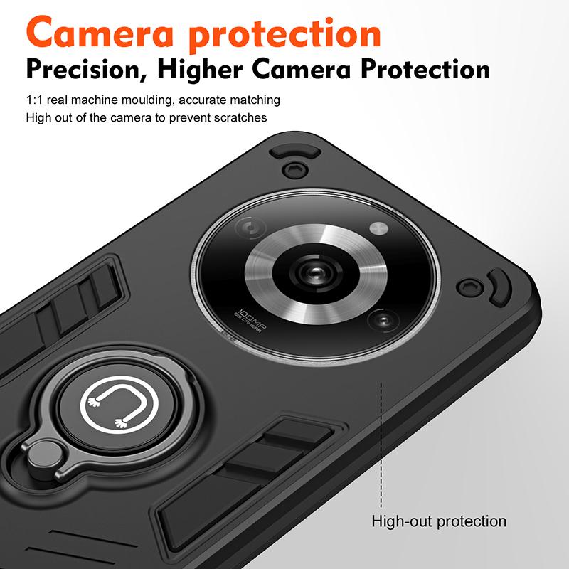 For Realme 11 Pro Shockproof Camera Full Protection Phone Case For Realme 11 Pro Plus Case Armor Car Magnet Ring Stand Cover