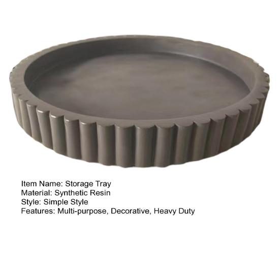 Round Rectangle Decorative Tray Multi-purpose Jewelry Trinket Holder Organizer Storage Serving Tray Living Room Kitchen Counter Coffee Centerpiece