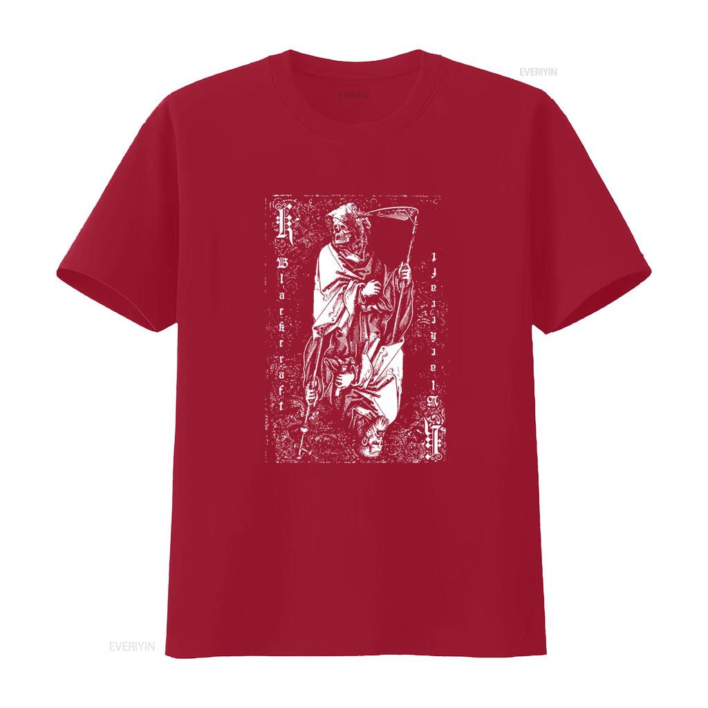 Blackcraft Cult DEATH TO GODS Mens Gothic Occult Fashion T Shirt with Grim Reaper Print vintage Washed Stylish Soft Breathable