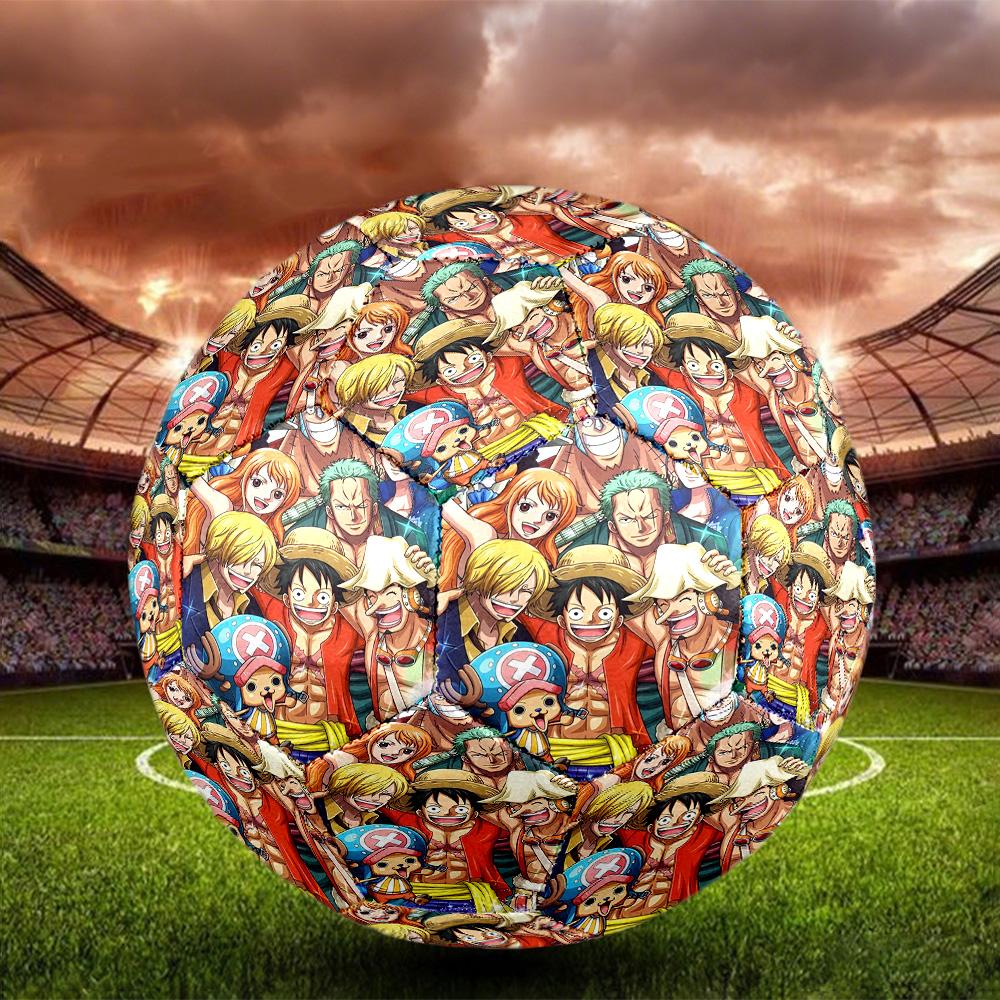 One Piece Print Size 5 Soccer Ball, Standard Match Football for Sports Game and Team Practice, Ideal Gift for Soccer Fans