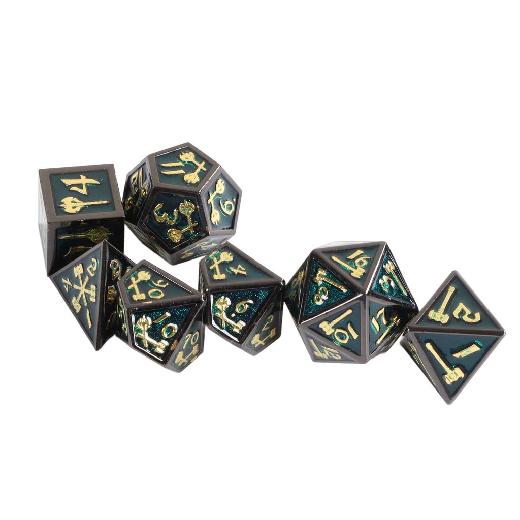 7 Stück Metallwürfel Polyedrisch RPG Tischspielzubehör Geschenk mit Zahlen für über 14 Jahre Typ