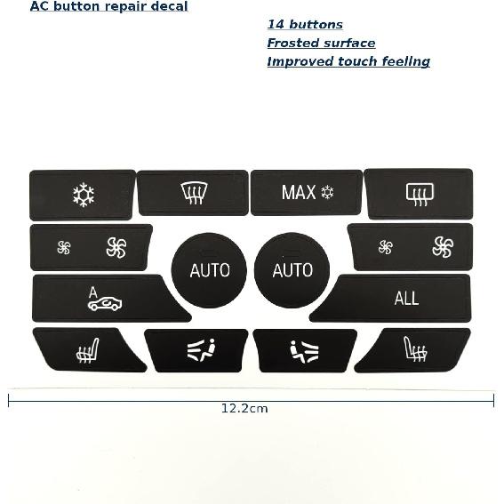 AtticZone AC Button Stickers Dash Panel Control Repair Decals Compatible with BMW 3 Series 5 Series 7 Series (5 Series 2009-2015)