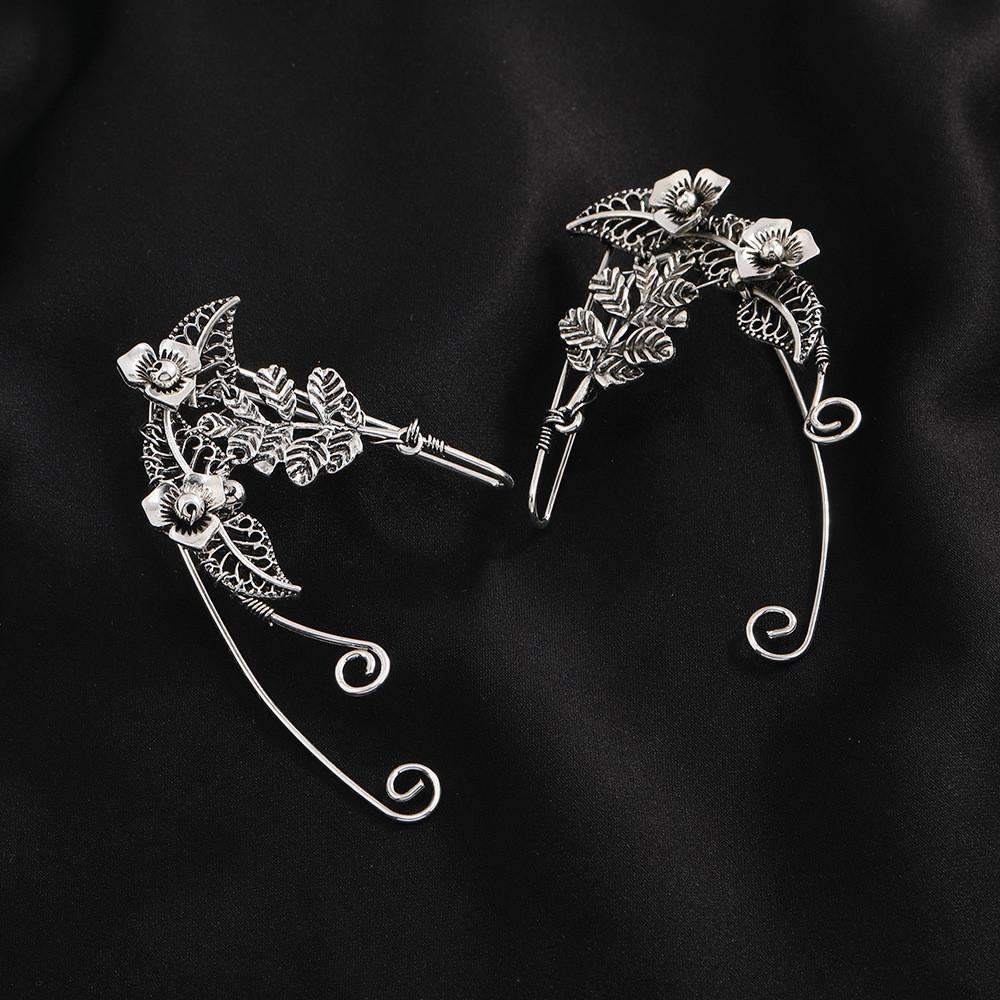 Alloy Bohemian Flower Earrings With Botanical Leaf For Ladies Gift