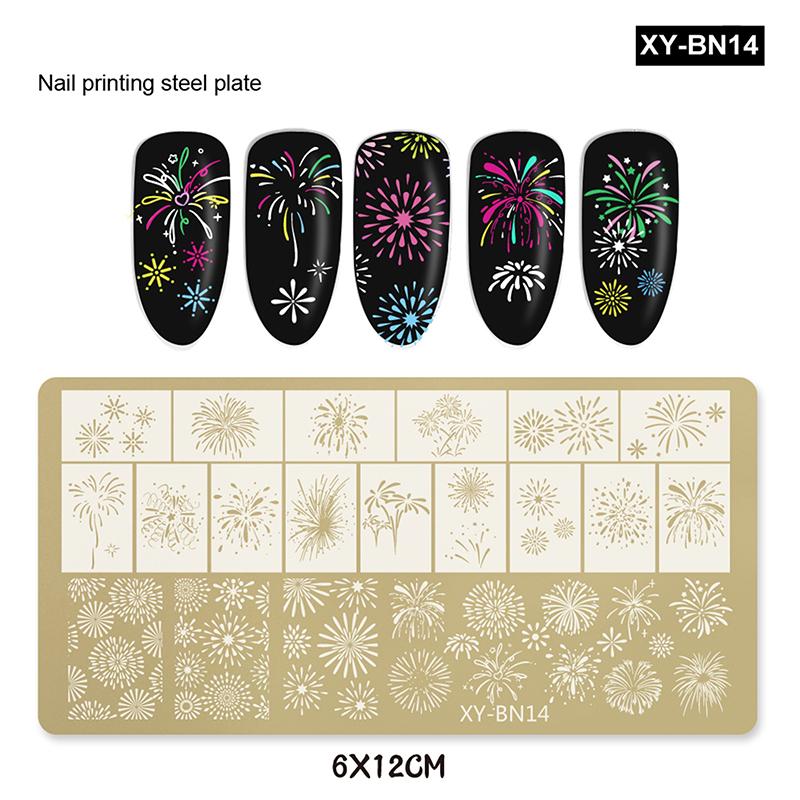 

12X6 см Золотые прямоугольные пластины для стемпинга ногтей Бантик Бабочка Цветок Фейерверки Дизайны Шаблон для нейл-арта для DIY украшения ногтей