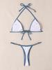 Colorful Women's Backless Triangle Bikini Swimsuit - European and American Style