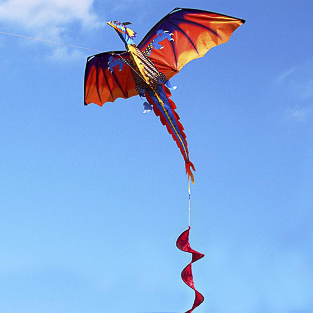 140cm x 120cm Celsius 55 x 47 Inch Dragon Kite Single Line Flying Kite with Tail 100m Flying Line for Kids Adults