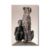 Boy and A Cheetah Canvas Painting Wild African Animal Posters and Prints Wall Art Picture for Living Room Home Decor Cuadros