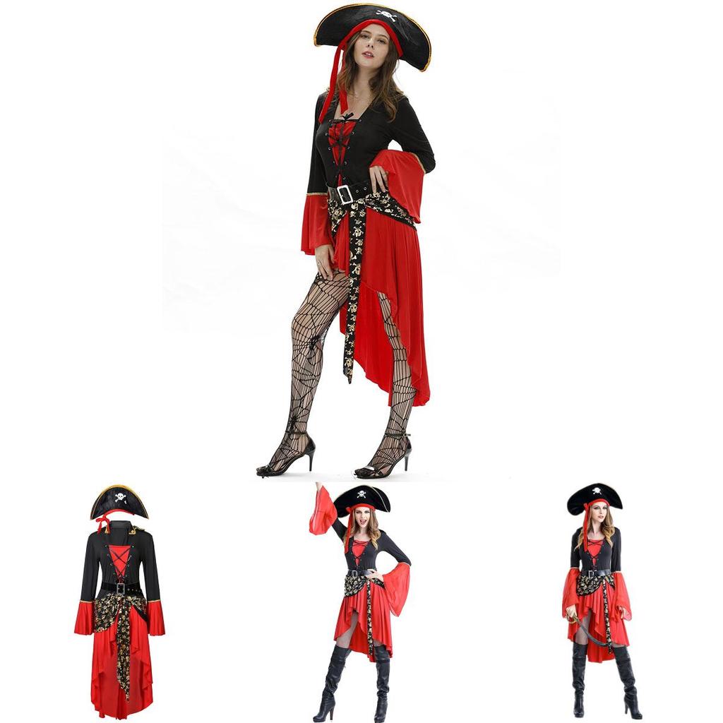 Breathable Women Adult Pirate Costume With Exquisite Workmanship For Parties