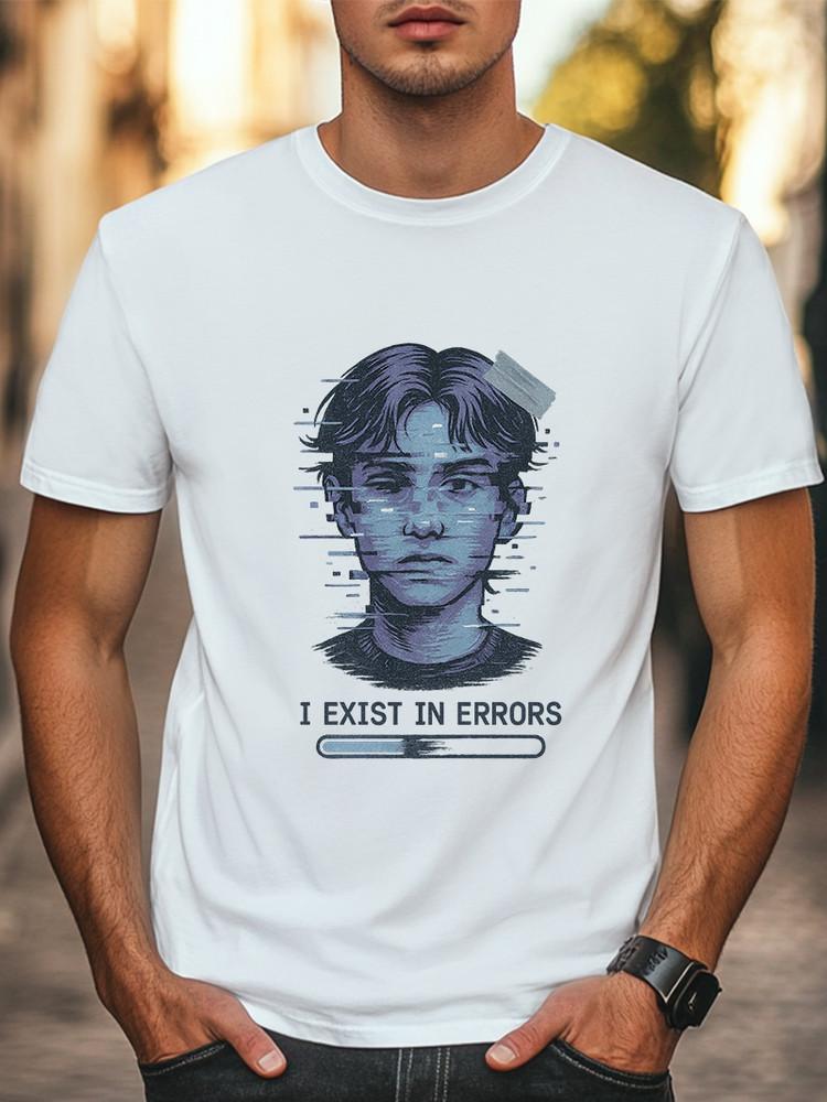 Glitch Art T-Shirt  I Exist in Errors  Aesthetic Techwear Graphic Tee Unisex Tee Unisex T-Shirt S