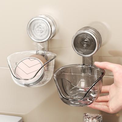 Badezimmer Aufbewahrungsständer Make-up Organizer Starke Tragfähigkeit Transparentes Design Einfache Installation Saugknopf Wandmontiert Duschseifenbox