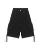 ODDSTUDIO Patch Pocket Shirred Bermuda Pants - Black