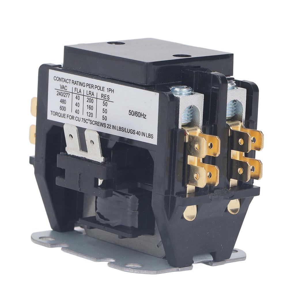 Air Conditioner Contactor 40 Amp 2 Pole Silver Alloy Contact Copper Coil Contactor for HVAC Condenser Compressor Motor