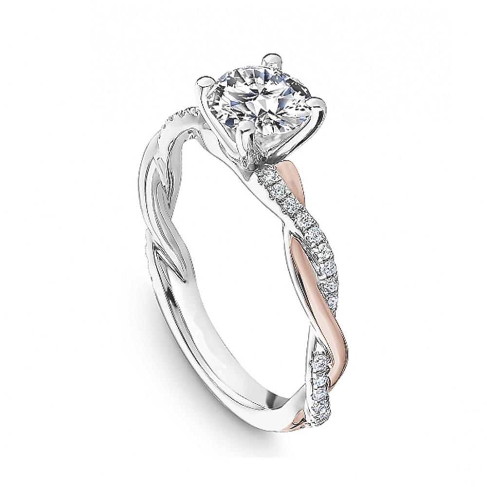 Delicate Two Tone Twist Women Rings Classic 4 Claw Design Shiny CZ Female Wedding Engagement Rings Romantic Girl Gift New