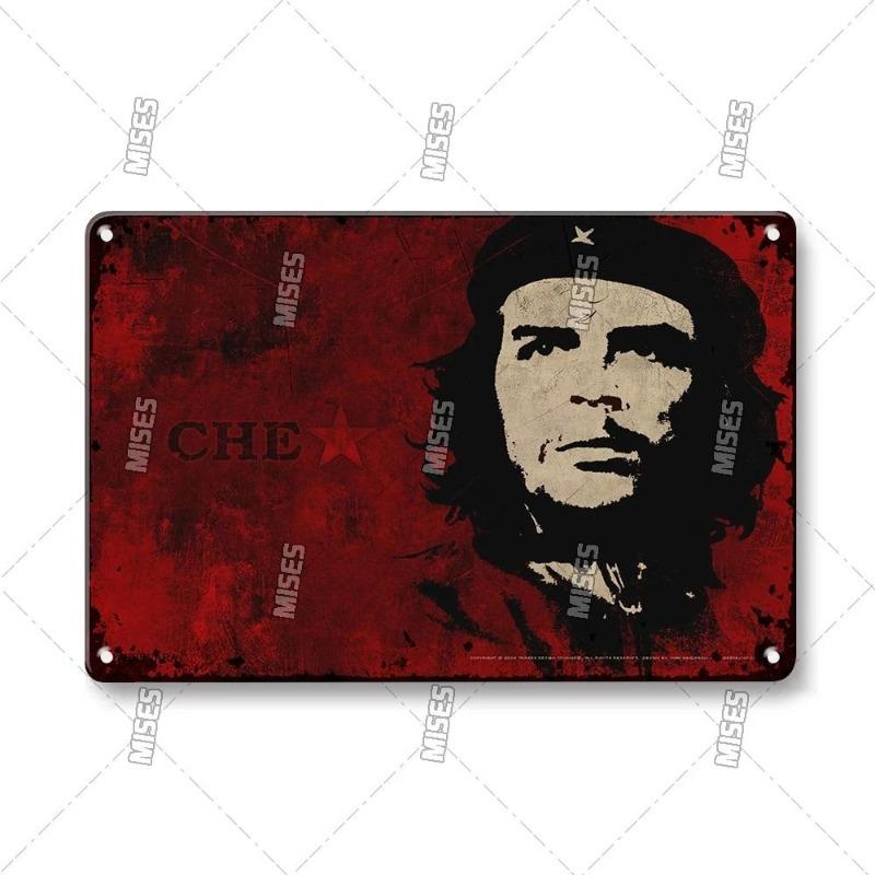 Che Guevara Metal Poster, Vintage Revolutionary Wall Art