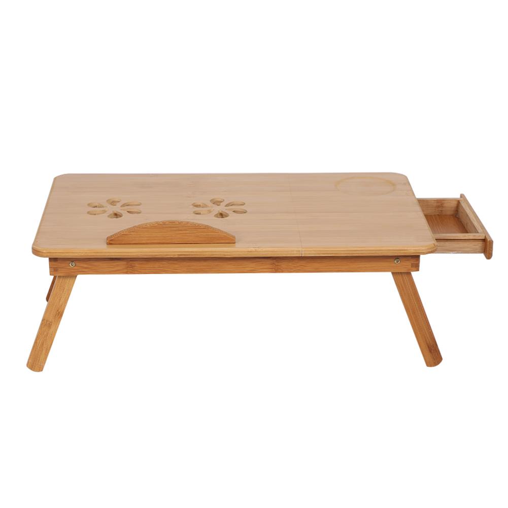 

1Pc Adjustable Bamboo Rack Shelf Dormitory Bed Lap Desk Two Flowers Book Reading Tray Stand