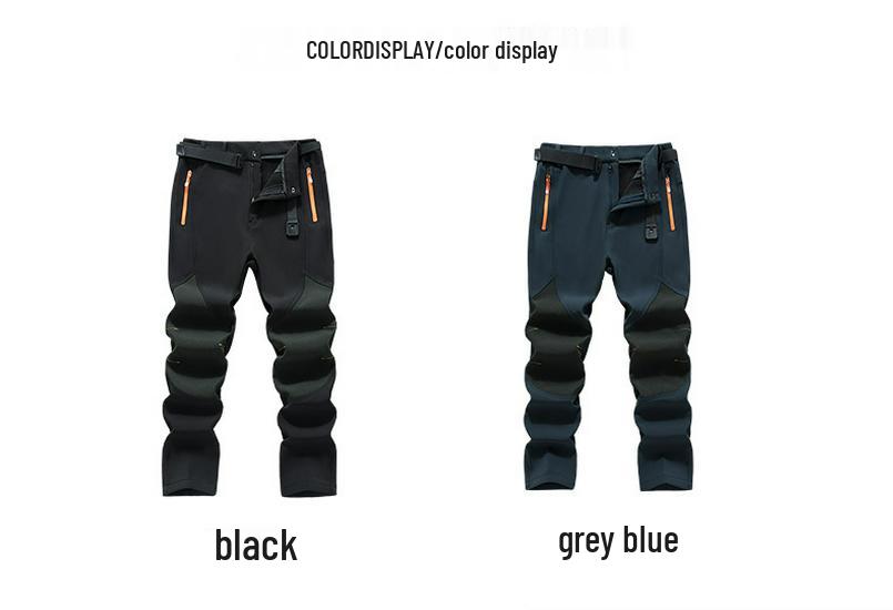 Men's Fleece-Lined Softshell Outdoor Pants: Windproof & Waterproof for Autumn/Winter, Plus Size Available