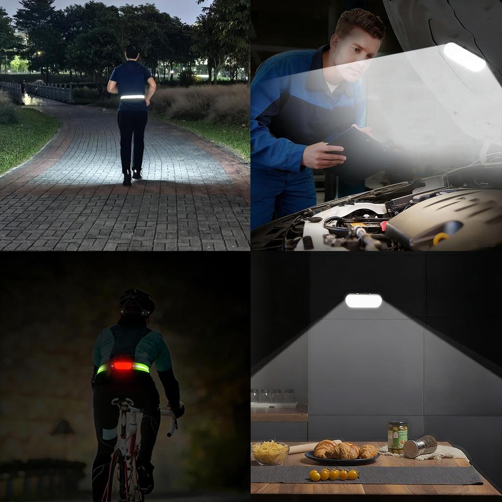 DOKEEP Running Light, Waist Light with Reflective Band, USB-C Charging,