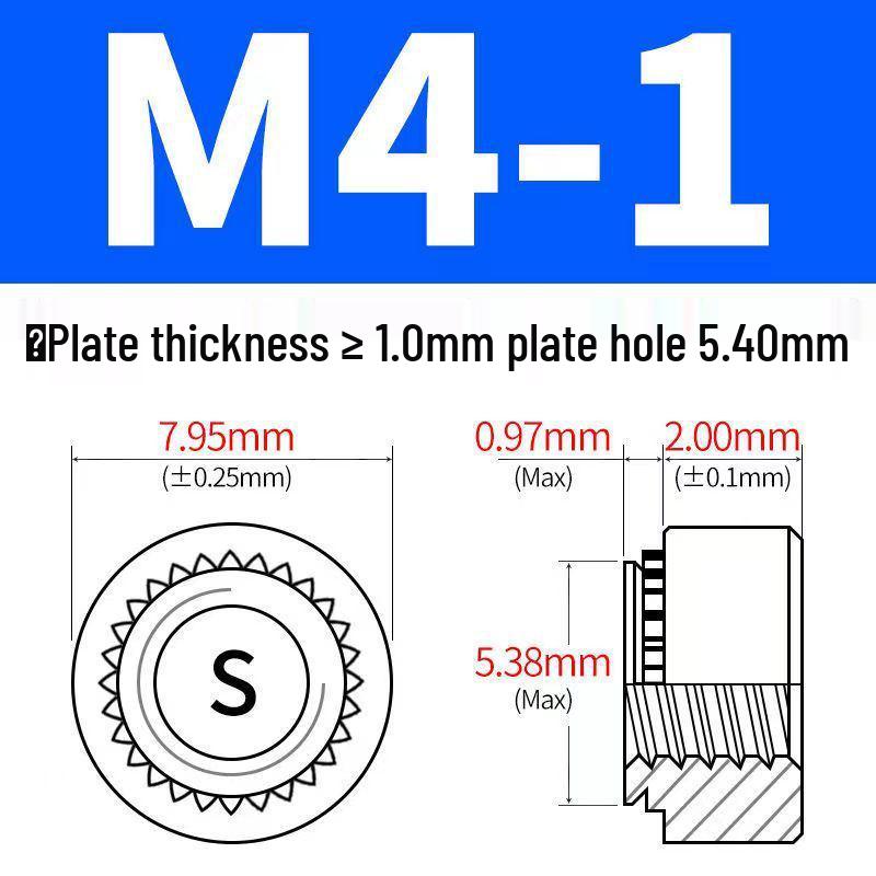 Verzinkte selbstsichernde Muttern, unverlierbare Muttern M3-M12, Einbaumuttern und Einpressmuttern