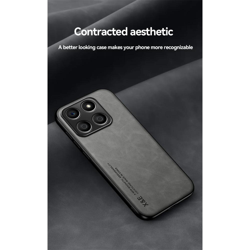 Shockproof Case for Honor X8b X8a 5G Protective Cover Built-in Magnetic Suction Car Holder Textured Business Full Protection Cover