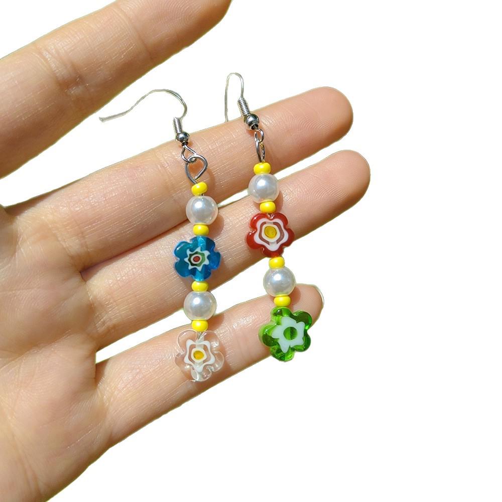 Pearl Glaze Floral DIY Jewelry Set: Earrings, Necklace & Bracelet