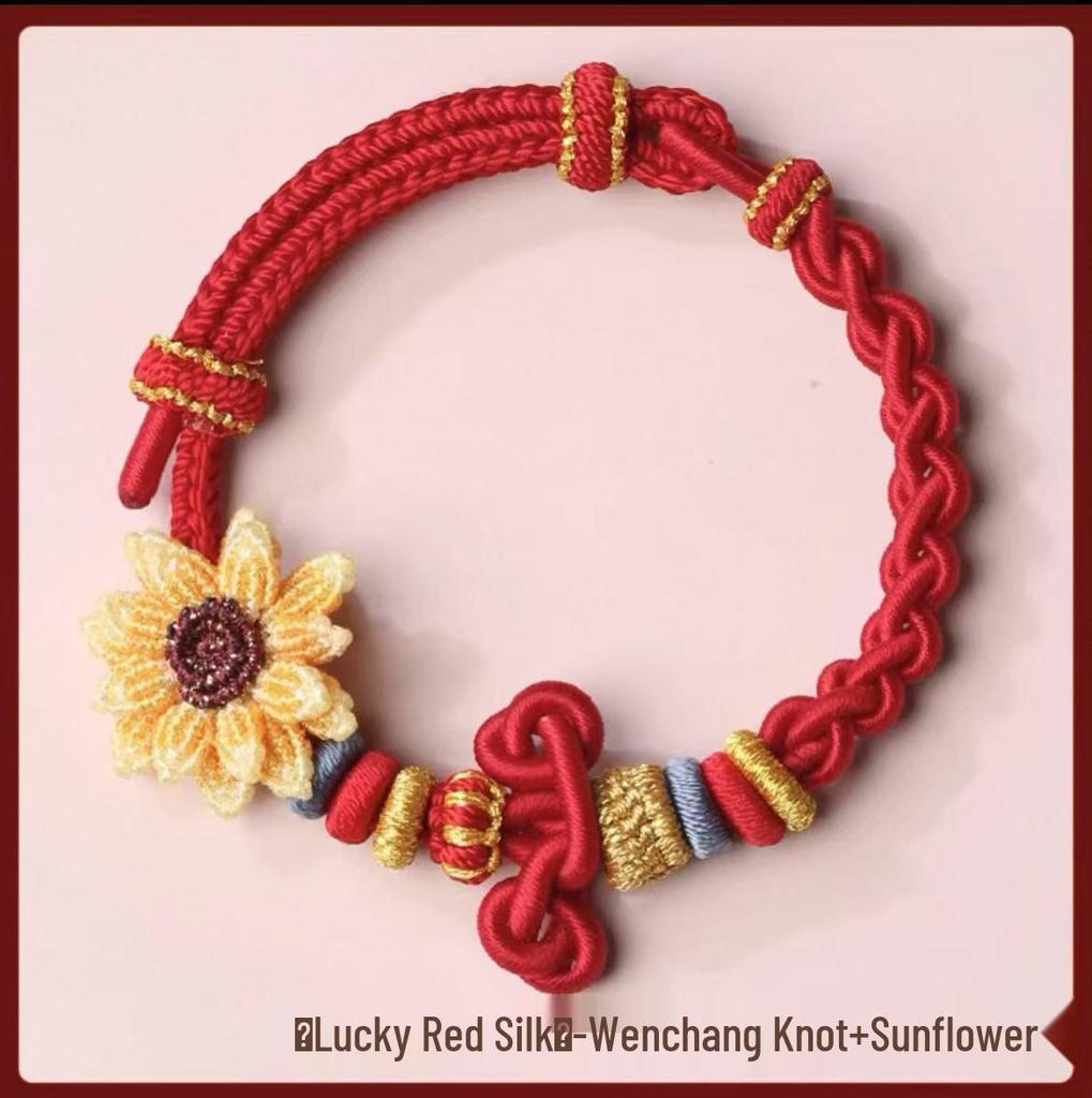 Pfirsichblüten Wenchang Knoten Handgefertigtes Armband - Drachenbootfest Geschenk