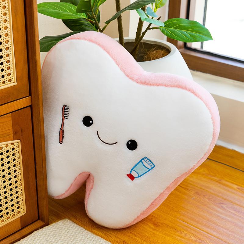 Creative Tooth Pillow Plush Toy For Kids Dental Care And Comfort