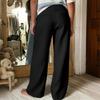 Women's Comfortable Wide,Leg Pants With Button And Zipper Pockets, Casual Straight Leg Pants