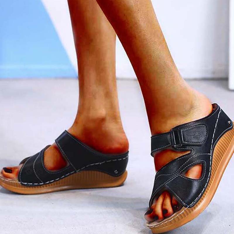 Sandalen Damenschuhe Plateau Schuhe mit offener Zehenpartie für Damen Keile Gladiator Damen Sandalen Schnalle Plateau Sandalen Chaussures Femme