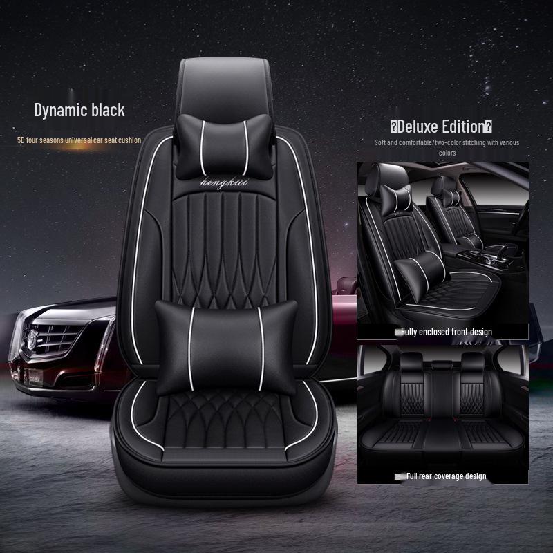 Universal Leather Car Seat Cover Set for Suzuki Tianyu SX4 Hatchback - Full Coverage, Four Seasons Use