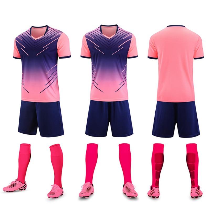 Football Jersey Set Men'S Game Sports Jersey Adult Primary School Students Children'S Training Jersey Short-Sleeved Jersey Quick-Drying