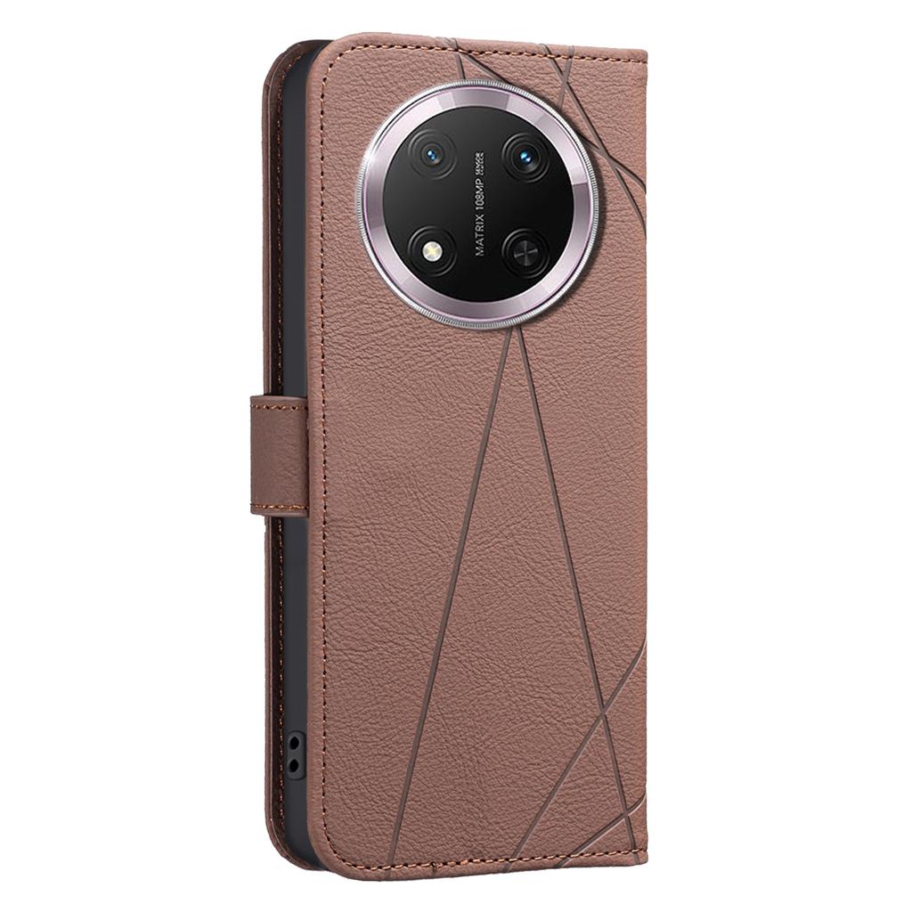 For Honor Magic7 Lite 5G/Honor X9c 5G Case BINFEN COLOR BF35 Geometry Imprinted Leather Phone Cover RFID Blocking Wallet Stand