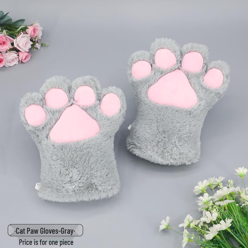 Japanese Cute Plush Cat Paw Cosplay Gloves