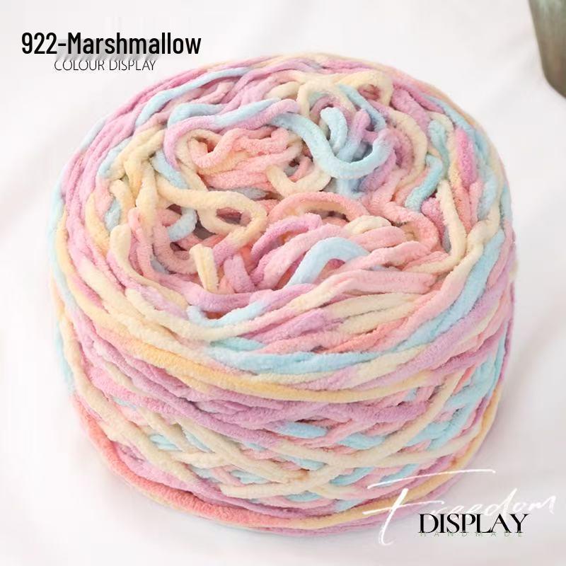 New 3.8 Liang Colored Ice Yarn: Thick Single-Strand for Crochet - Ideal for Shoes, Slippers, Scarves, and Seat Cushions.
