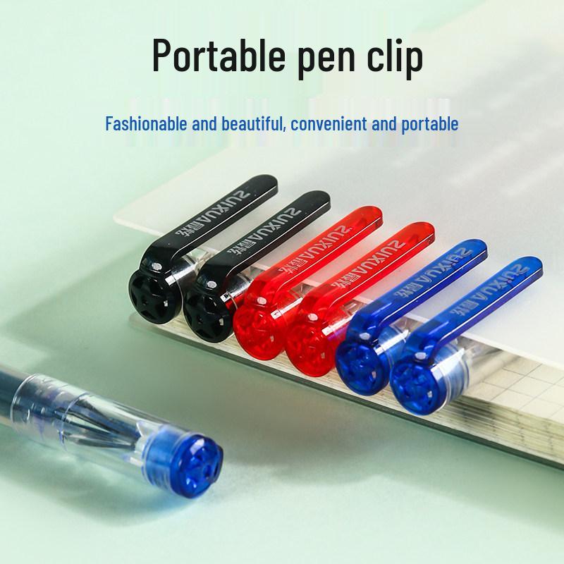 High-Capacity Quick-Dry Red Signature Pen, 0.38mm Needle for Students