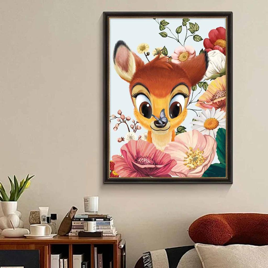 DIY Diamond Painting Lovely Sika Deer Cross Stitch Kit Mosaic Art Diamond Painting Full Circle Diamond Home Decoration