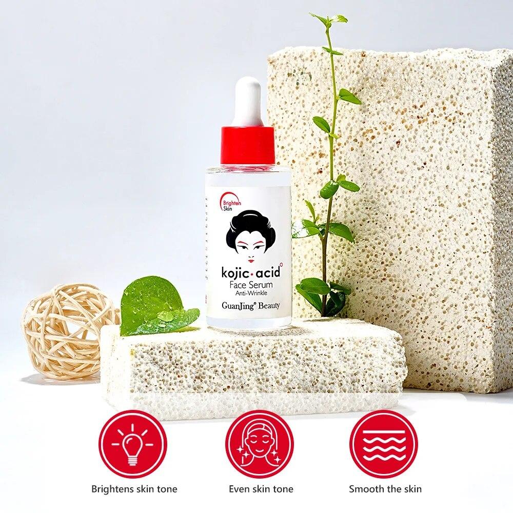 Lichid de esență pentru strălucirea pielii pentru îndepărtarea cloasmei, ser de iluminare pentru iluminare, cremă de albire cu acid kojic, Dropship