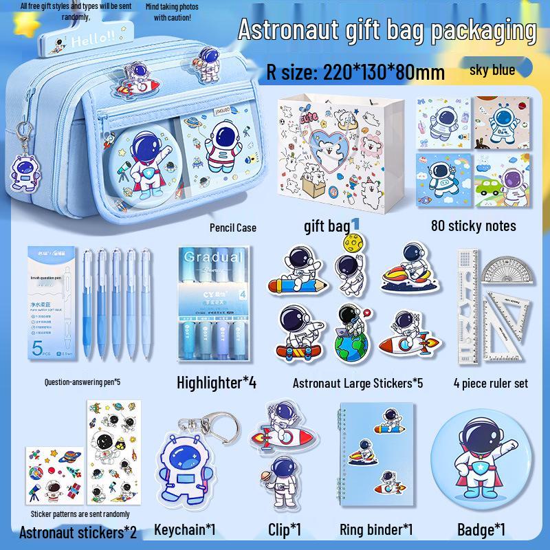2025 Astronaut XL Blue Pencil Case: Multi-functional Stationery Box for Primary School Boys