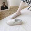 2025 Women's Versatile Soft Sole Flat Nurse Shoes - White Leather for Spring & Autumn
