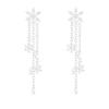 925 Silver Snowflake Tassel Earrings - High-End Light Luxury Studs for a Slimmer Face