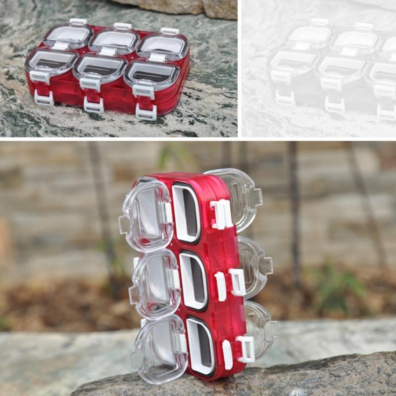 6 Compartments Magnetic Fishing Hooks Box Storage Case Fishing Tackle Storage Trays Hooks Organizer Waterproof Lure Box