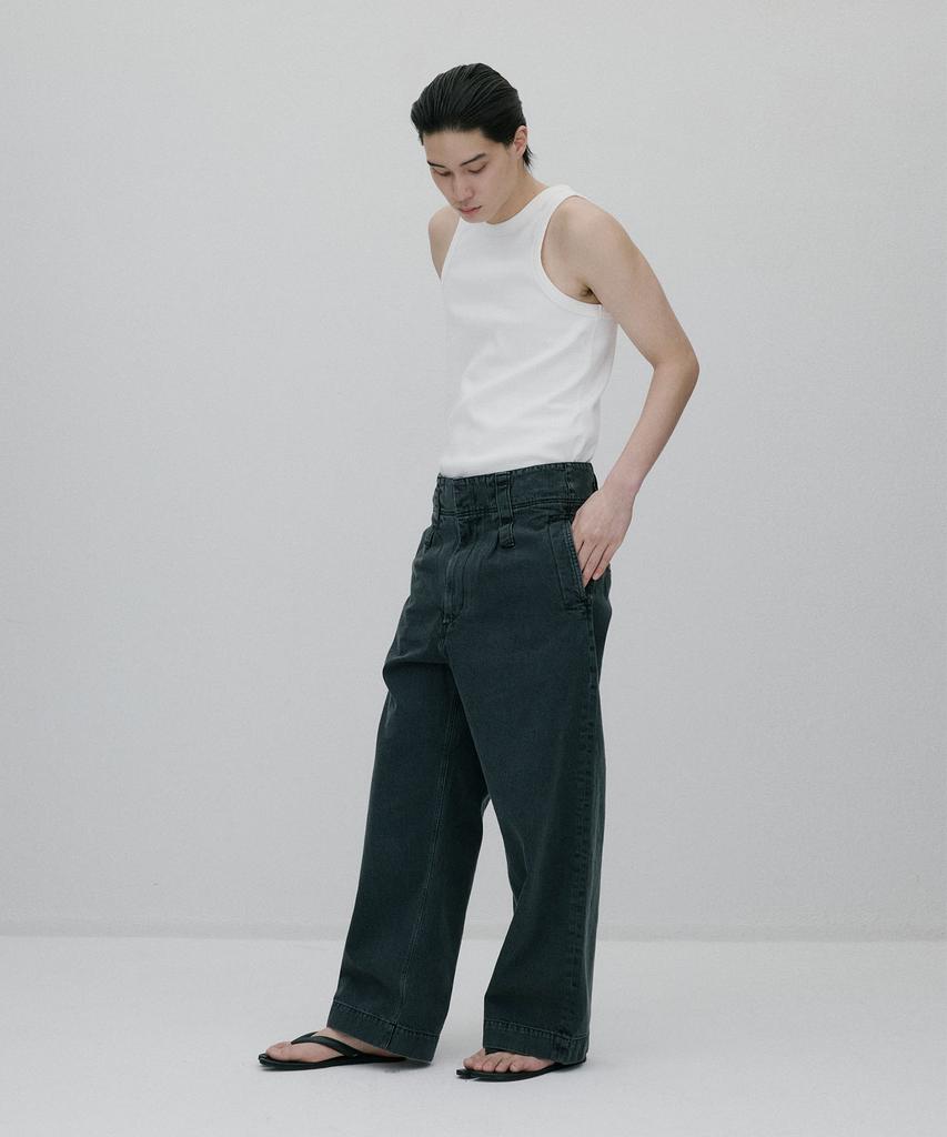 Sunjin New High-Rise Wide-Leg Pants [Black]