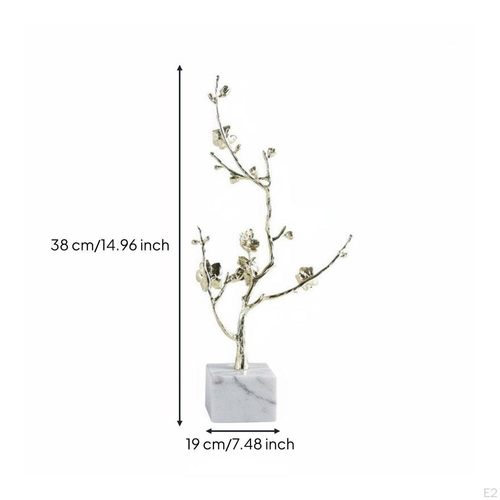 Artistic Metal Blossom Sculpture Chinese Ornament Modern Gilded Branch
