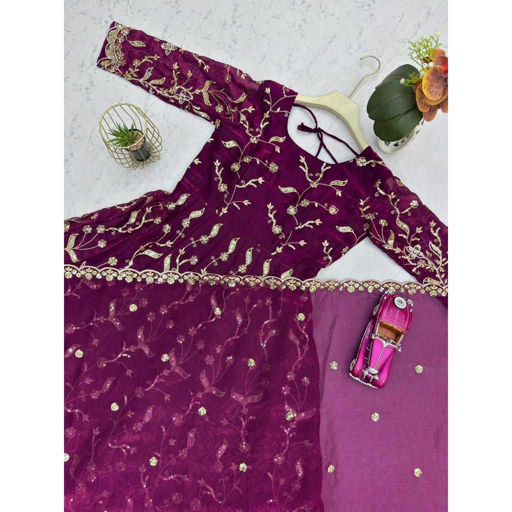 Indischer Pakistani Designer Anarkali Anzug Hochzeitsfeier Kleidung Ethnisch Salwar Kameez