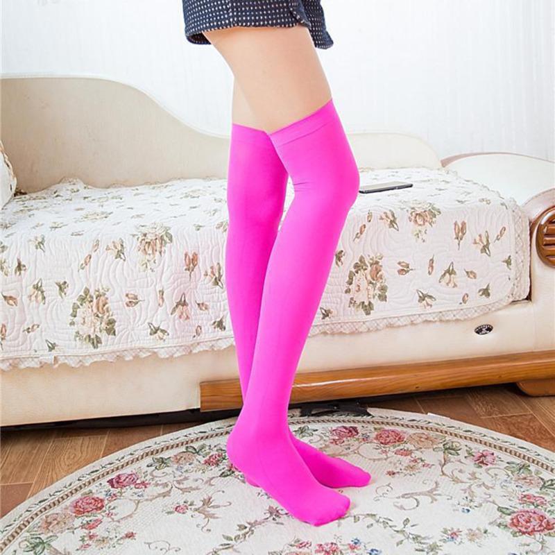Stockings Lolita Ladies Girls Warm Knee Socks Sexy Soild Color Long Socks Women Over Knee Thigh High Over The Knee