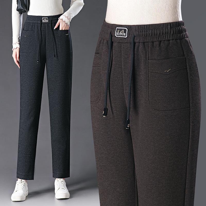 

2024 Women s High Waist Wool Harem Pants - Plus Size & Casual Fit for Autumn Size 32 [4XL] Waist 2 5
