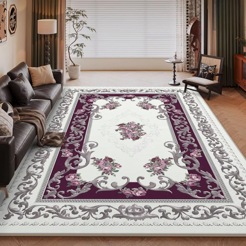 Alfombra Nórdica de Lujo Ligero para el Hogar, Dormitorio, Tamaño Grande, Floral Pastoral, Alfombras para Sala de Estar Lavables, Alfombra para Salón, Felpudos para Vestíbulo de Hotel